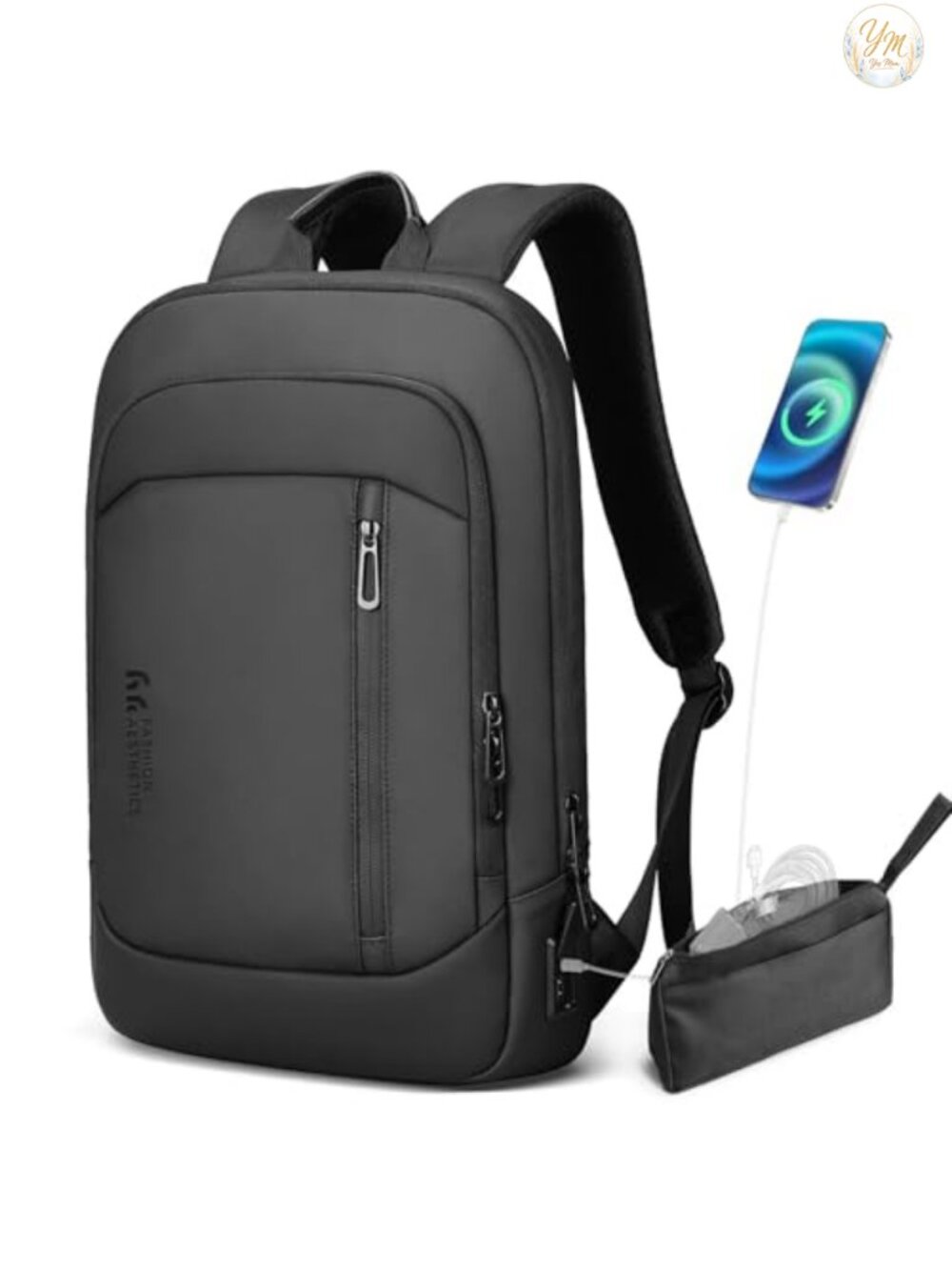 Ultra Slim Laptop Backpack 15.6 Inch, Business Travel Daypack with USB Charging